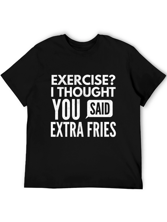 Funny Extra Fries Black T-Shirt