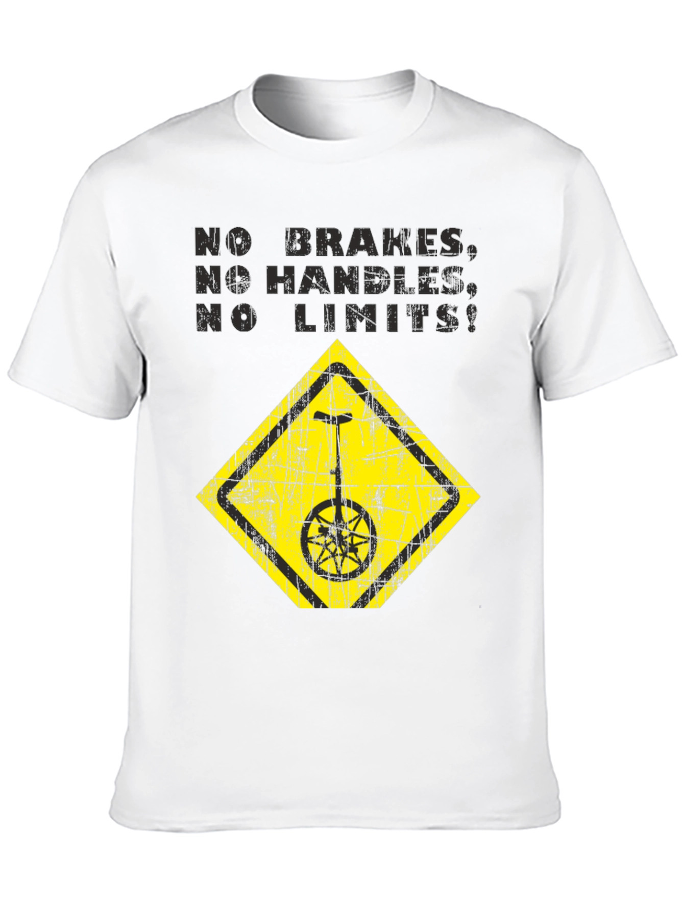 No Brakes No Limits Unicycle Black T-Shirt