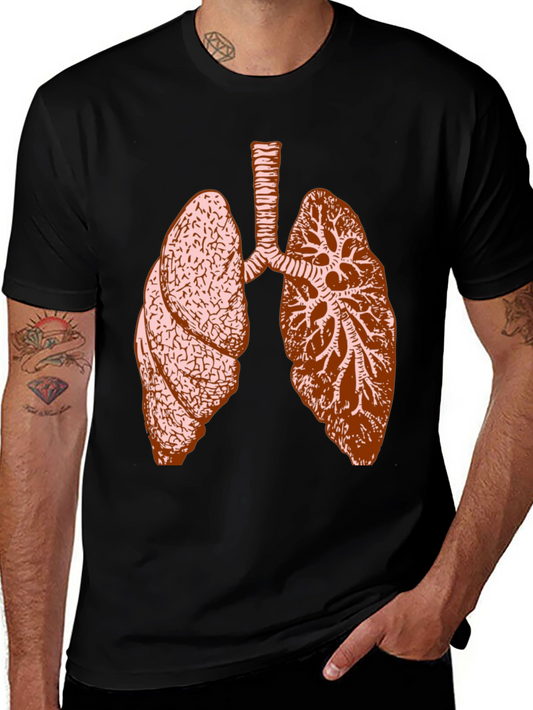 Anatomical Lungs Graphic Tee - Unique Body Art