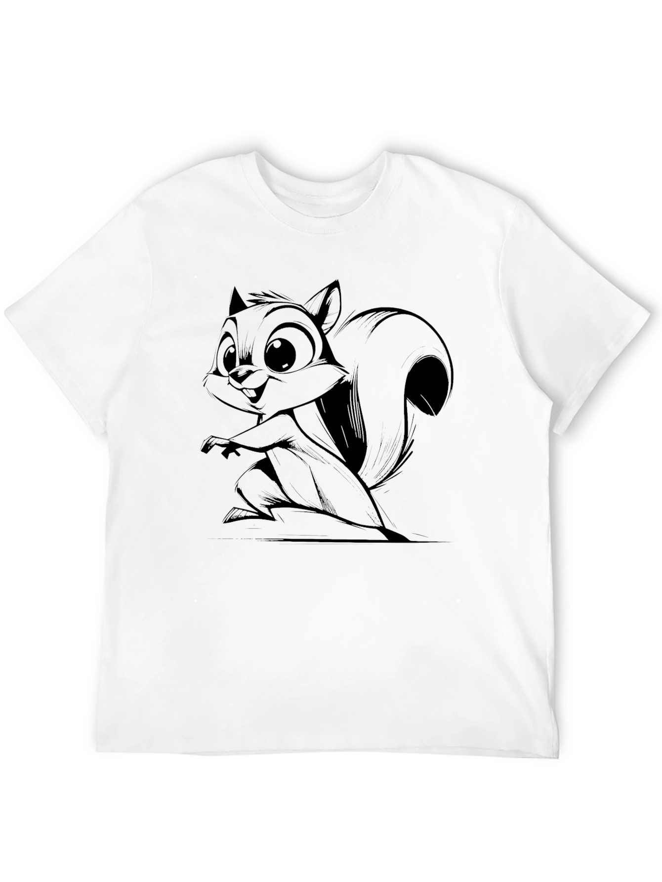 Black Squirrel Cartoon Graphic T-Shirt