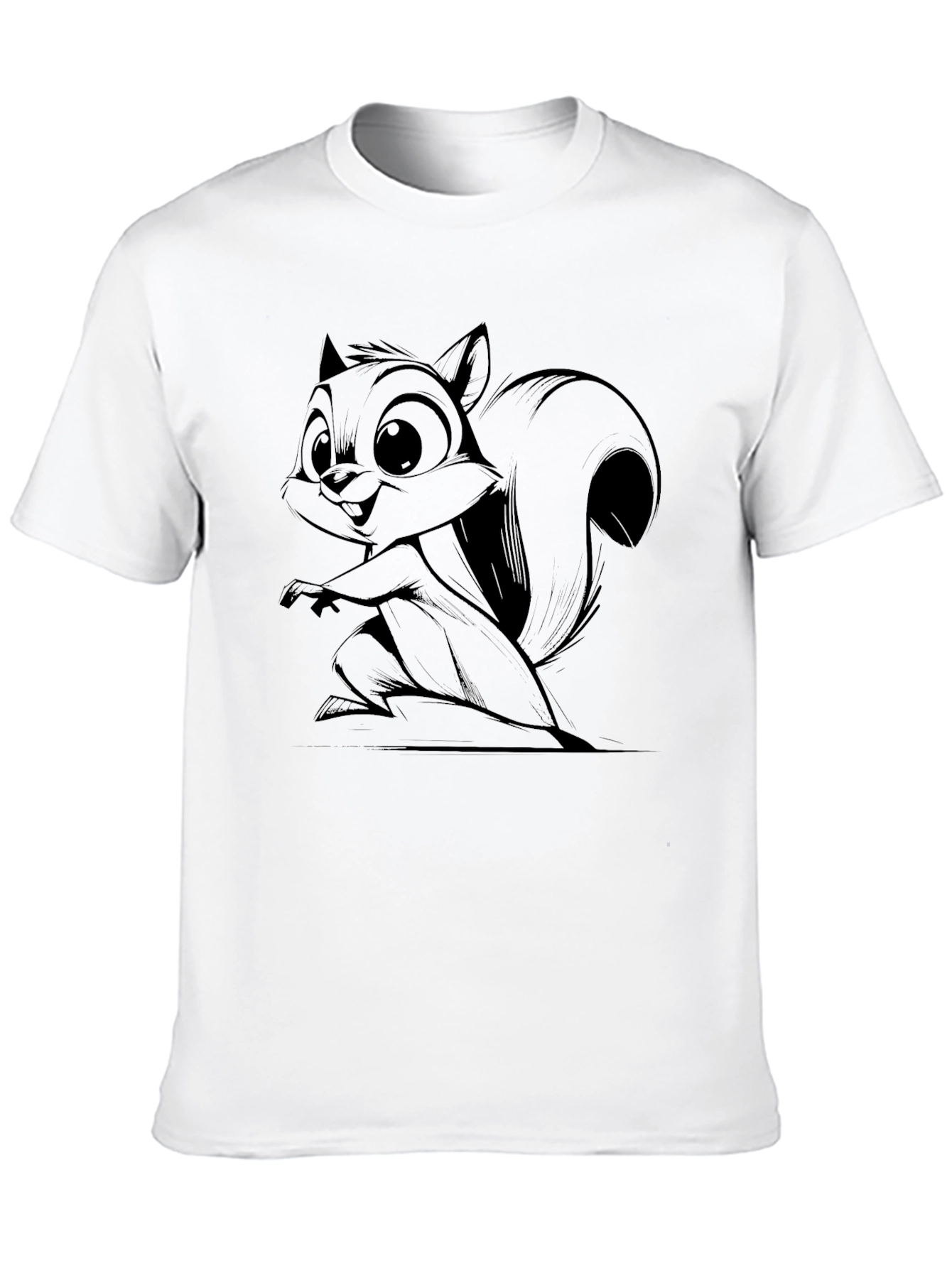 Black Squirrel Cartoon Graphic T-Shirt