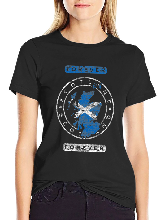 Scotland Forever T-Shirt - Scottish Flag Map Design