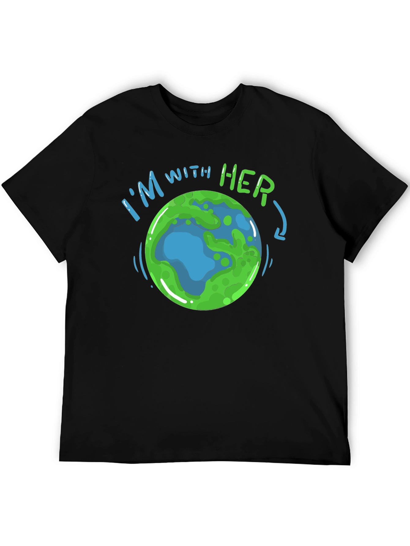 Im With Her Earth Graphic T-Shirt - Black
