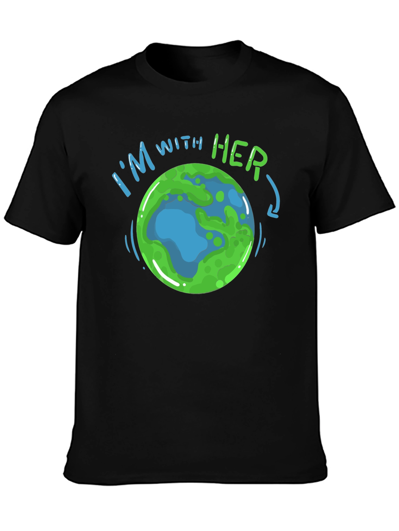 Im With Her Earth Graphic T-Shirt - Black