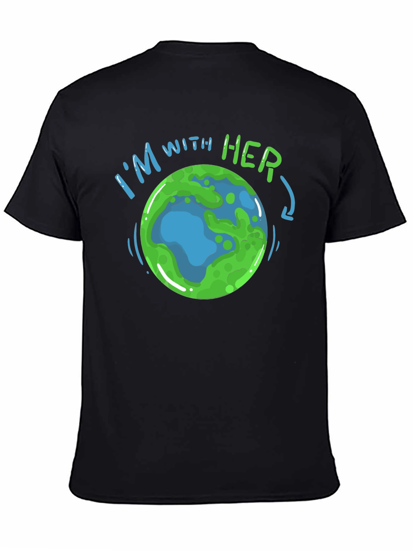 Im With Her Earth Graphic T-Shirt - Black
