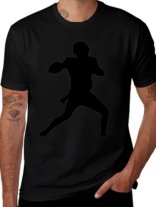 Football Silhouette T-Shirt - Classic Black Tee