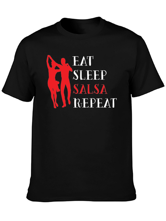 Eat Sleep Salsa Repeat Graphic T-Shirt