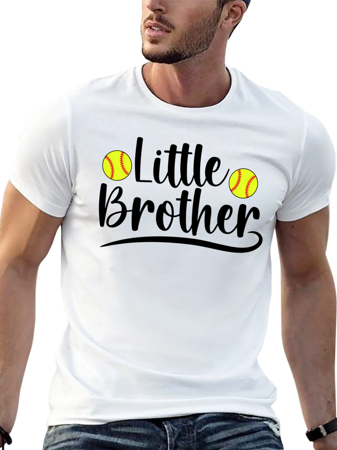Little Brother Softball Graphic T-Shirt