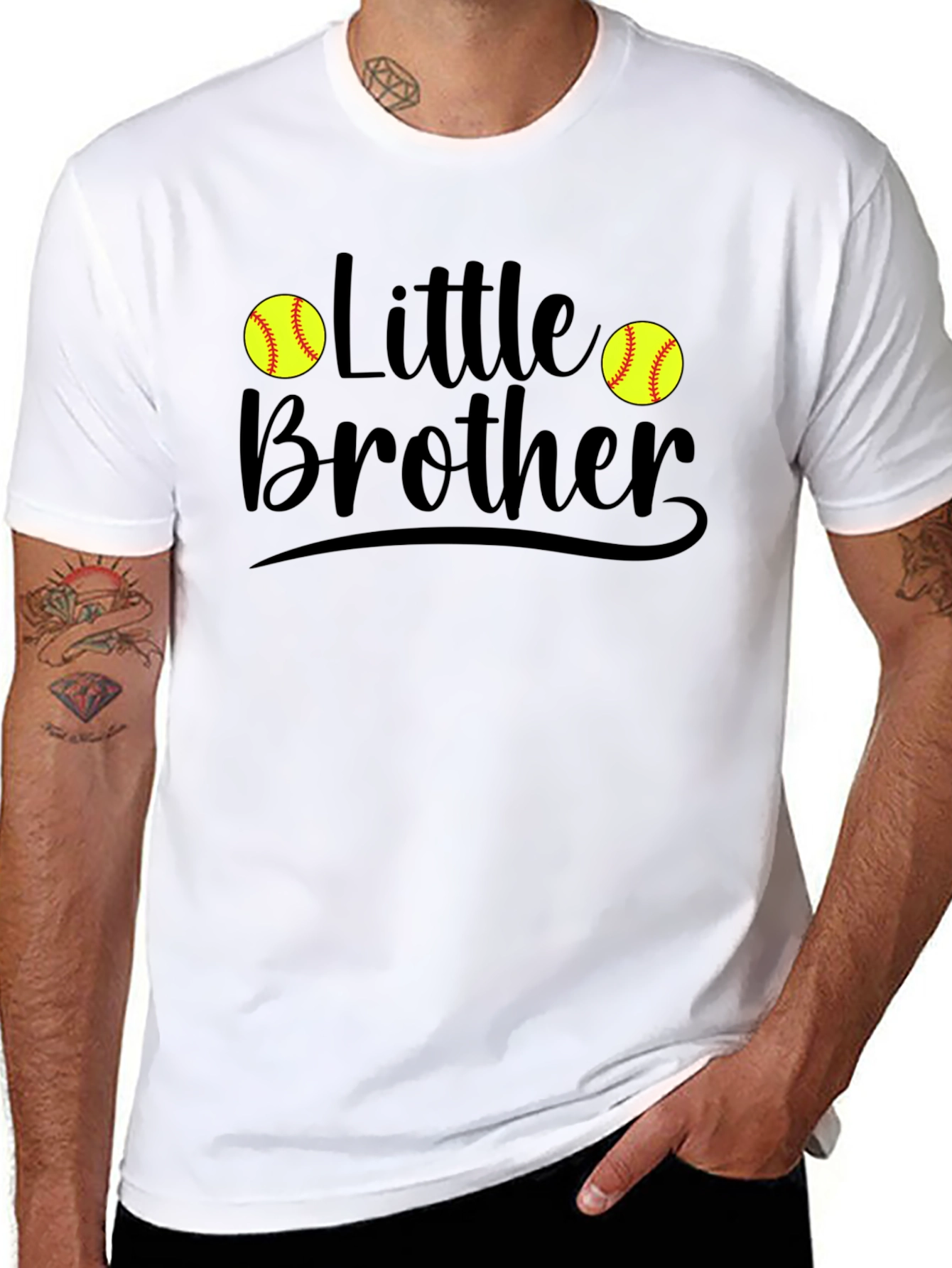 Little Brother Softball Graphic T-Shirt