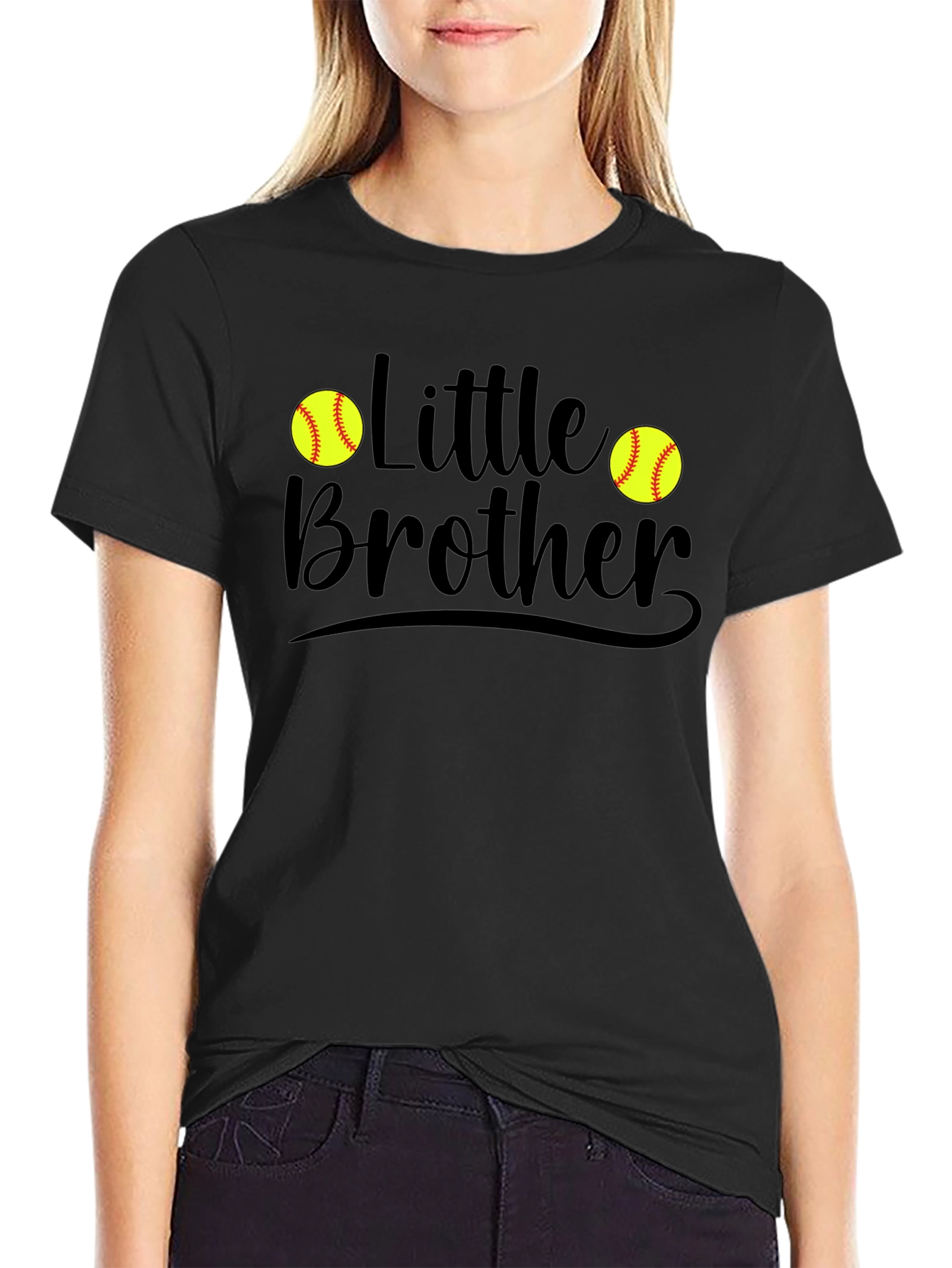 Little Brother Softball Graphic T-Shirt