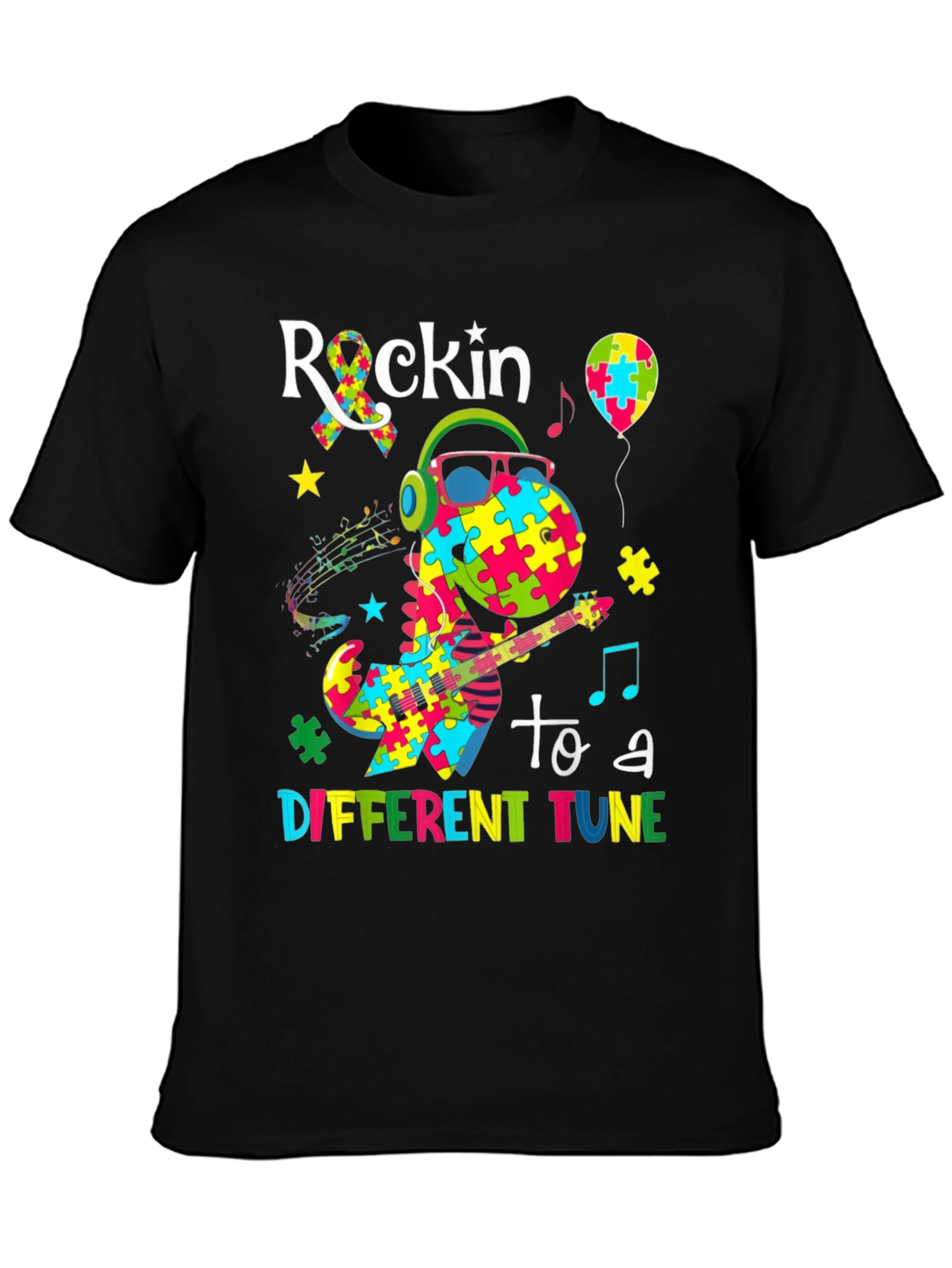Autism Awareness Dinosaur Graphic T-Shirt