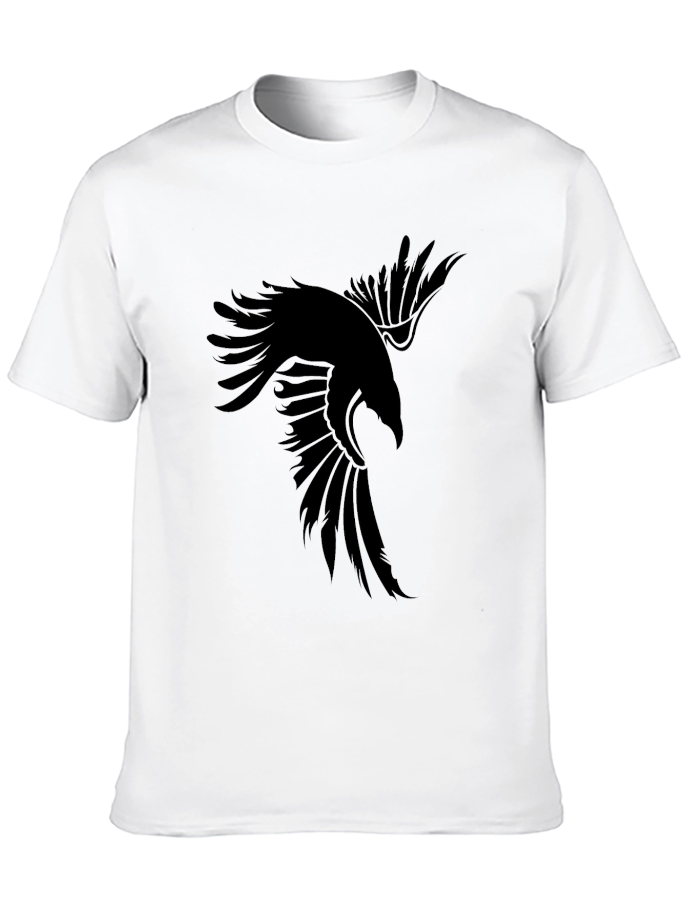 Mens Black Raven Graphic T-Shirt