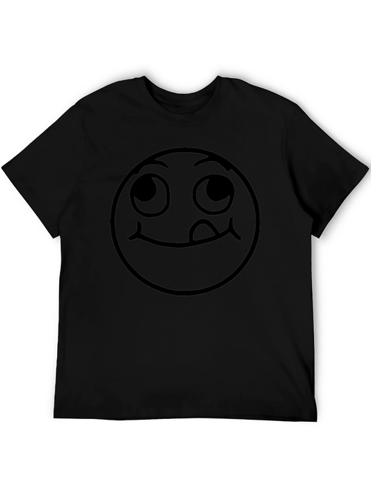 Humorous Emoji Graphic T-Shirt - Black