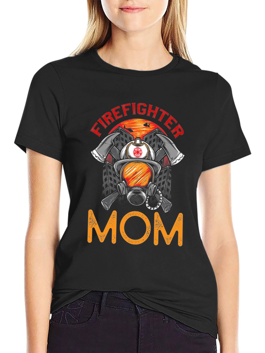 Firefighter Mom Graphic T-Shirt - Support Our Heroes