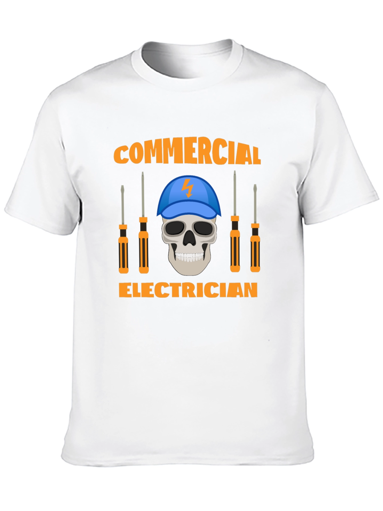 Commercial Electrician Skull T-Shirt