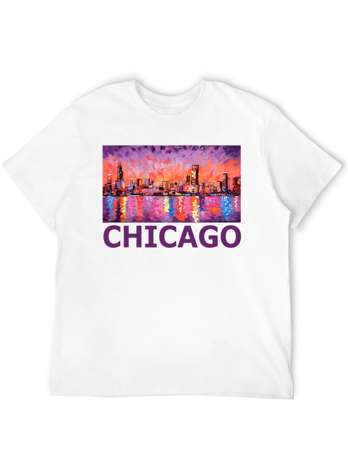 Chicago Skyline Art T-Shirt - Cityscape Tee