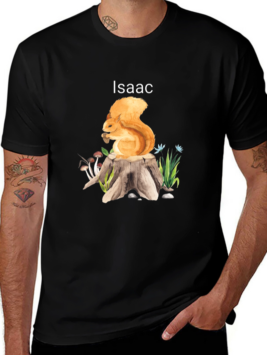 Squirrel on Stump T-Shirt - Personalized Name Tee