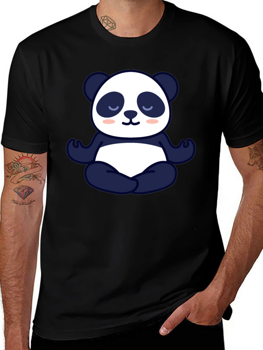Meditating Panda Graphic Tee - Black