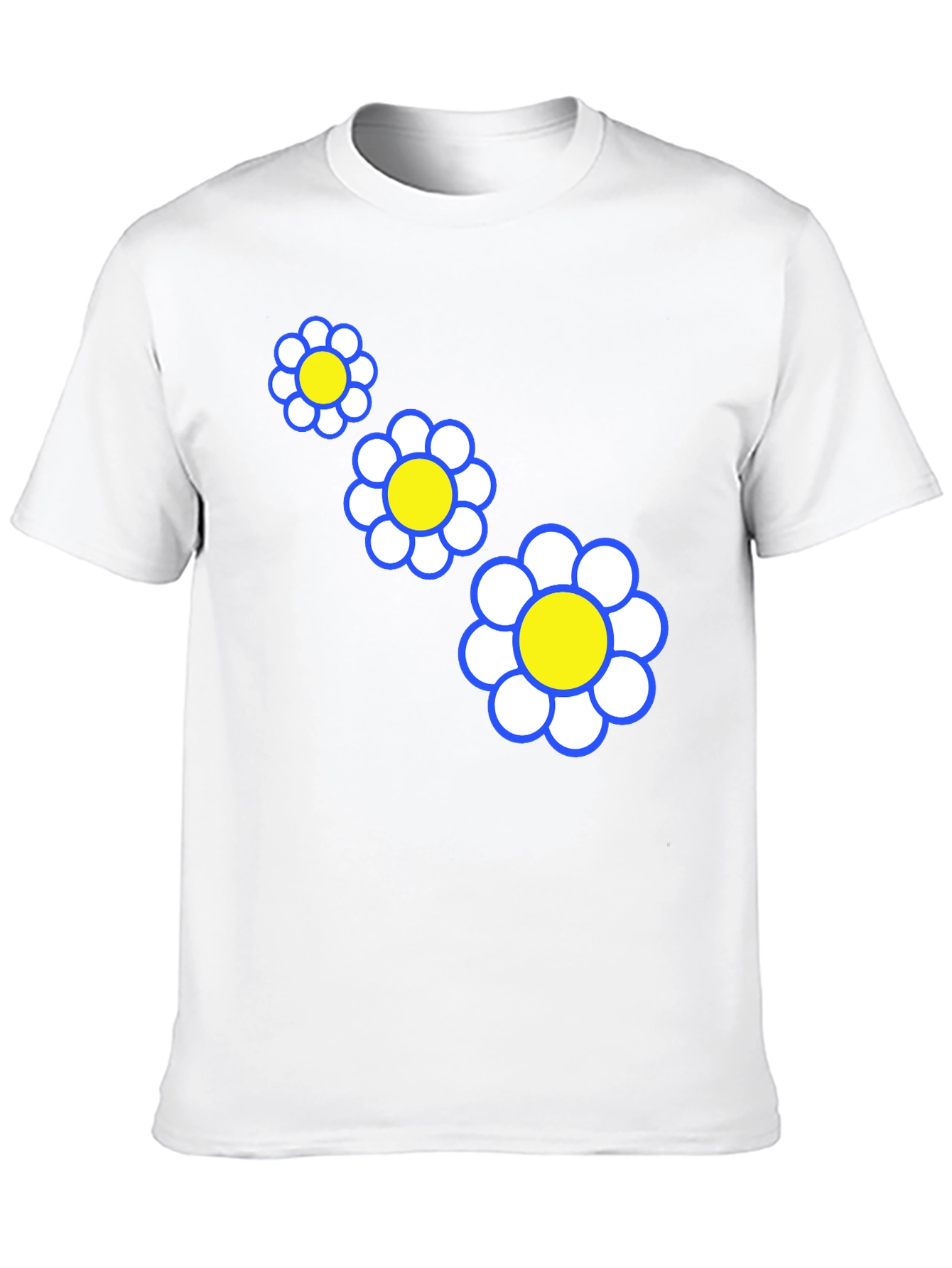 Funky Floral T-Shirt - Black with Daisy Graphic