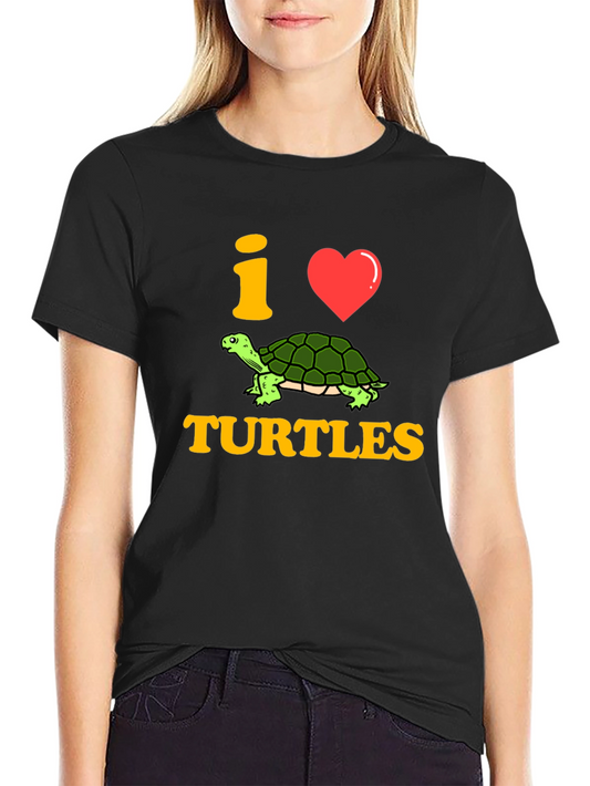 I Love Turtles T-Shirt - Graphic Print Tee