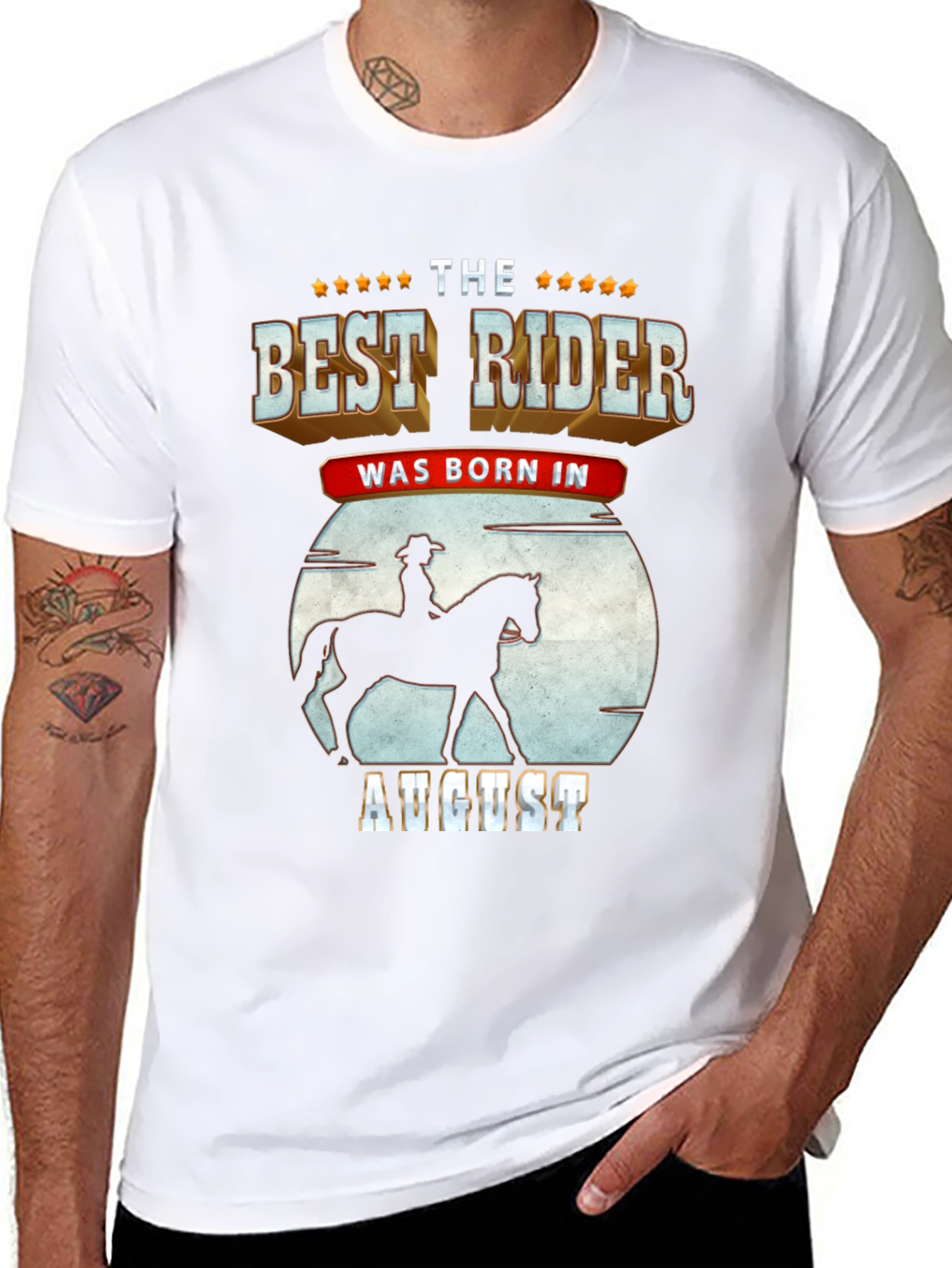 Best Rider Born in August T-Shirt