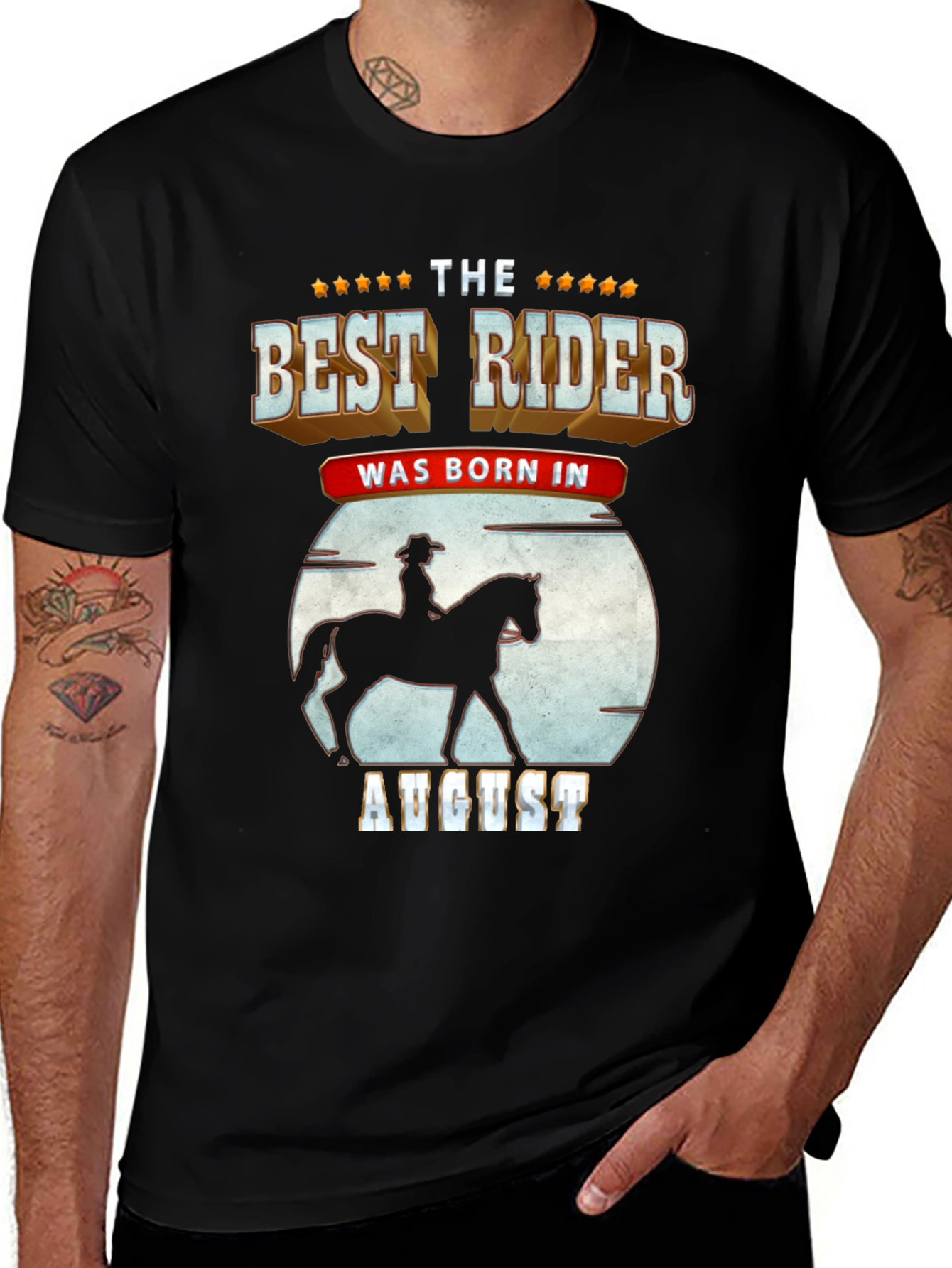 Best Rider Born in August T-Shirt