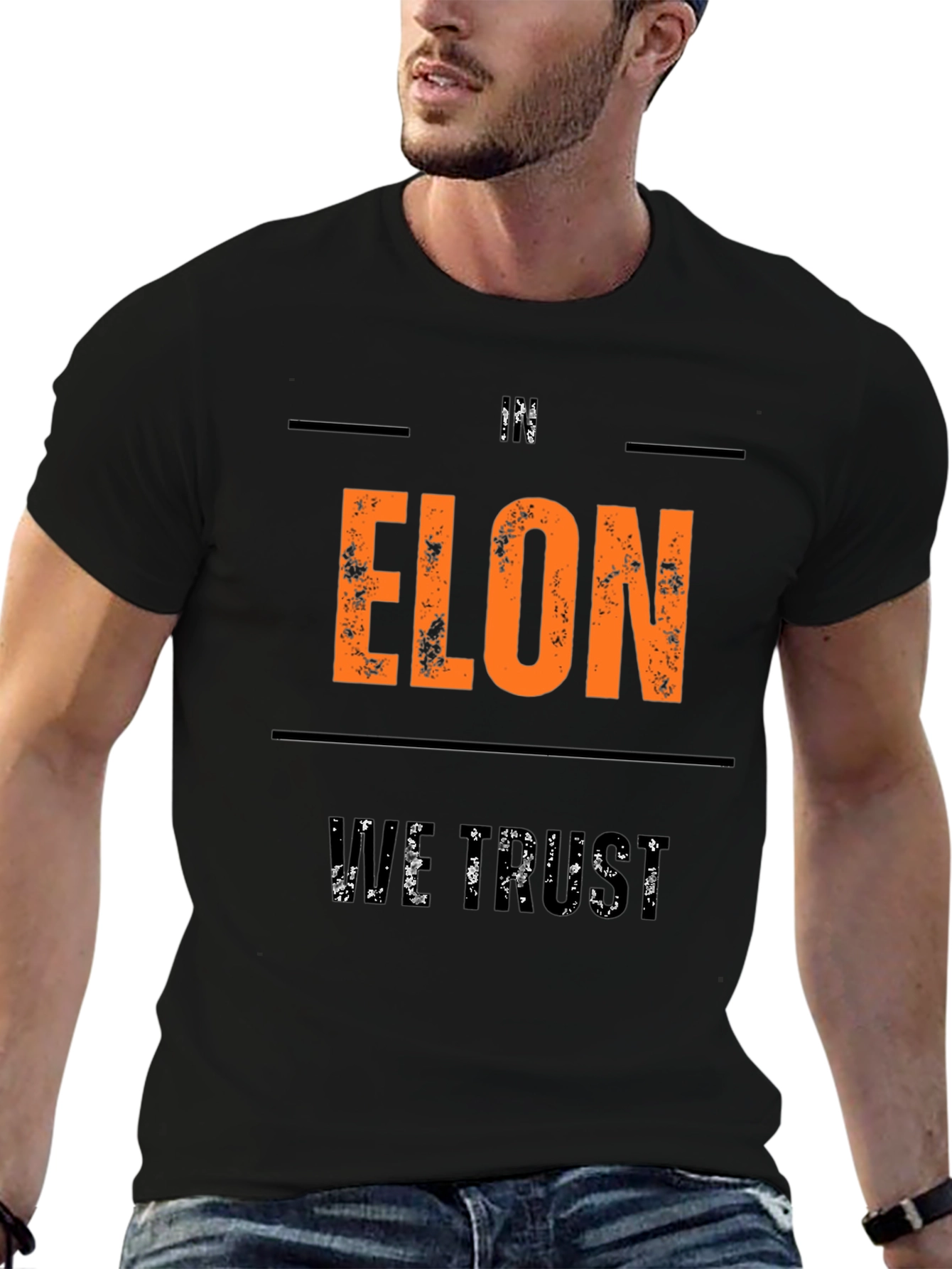 Im Elon We Trust Graphic T-Shirt - Black