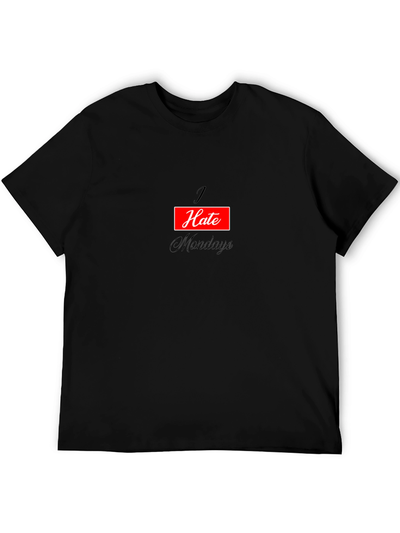 I Hate Mondays Graphic Tee - Black Cotton T-Shirt