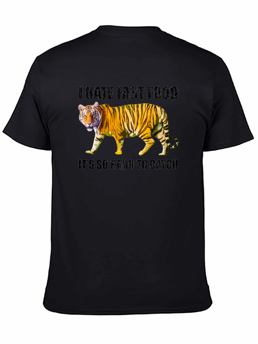 Funny Tiger Fast Food Humor Graphic T-Shirt