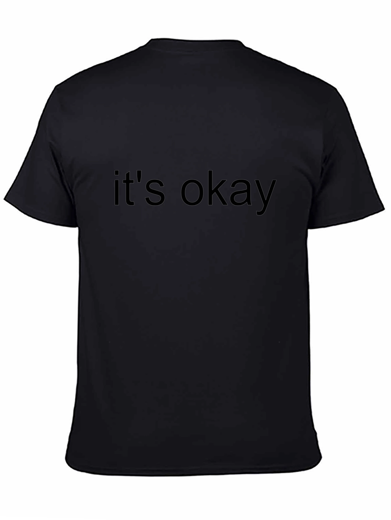 Its Okay Mens Black Graphic T-Shirt