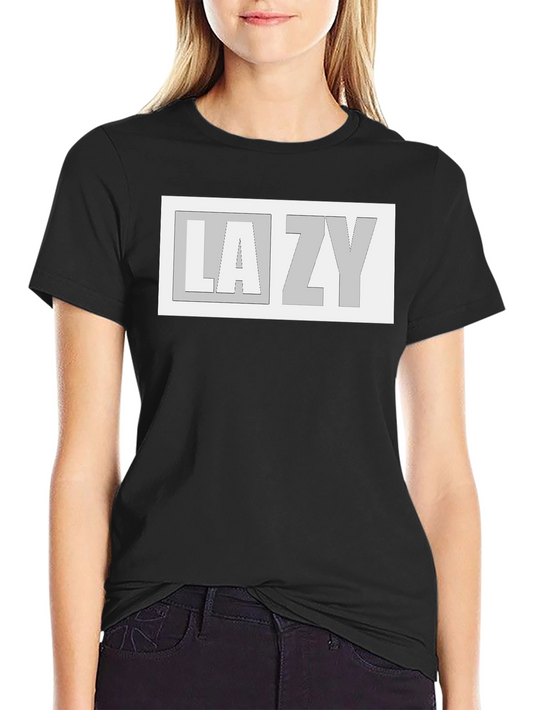 Lazy Graphic Tee - Casual Black T-Shirt for Men