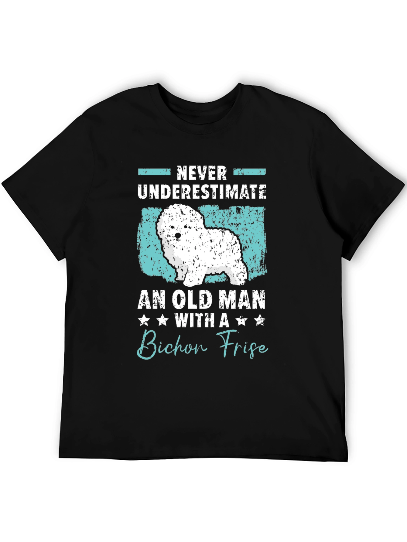 Bichon Frise Old Man Graphic T-Shirt
