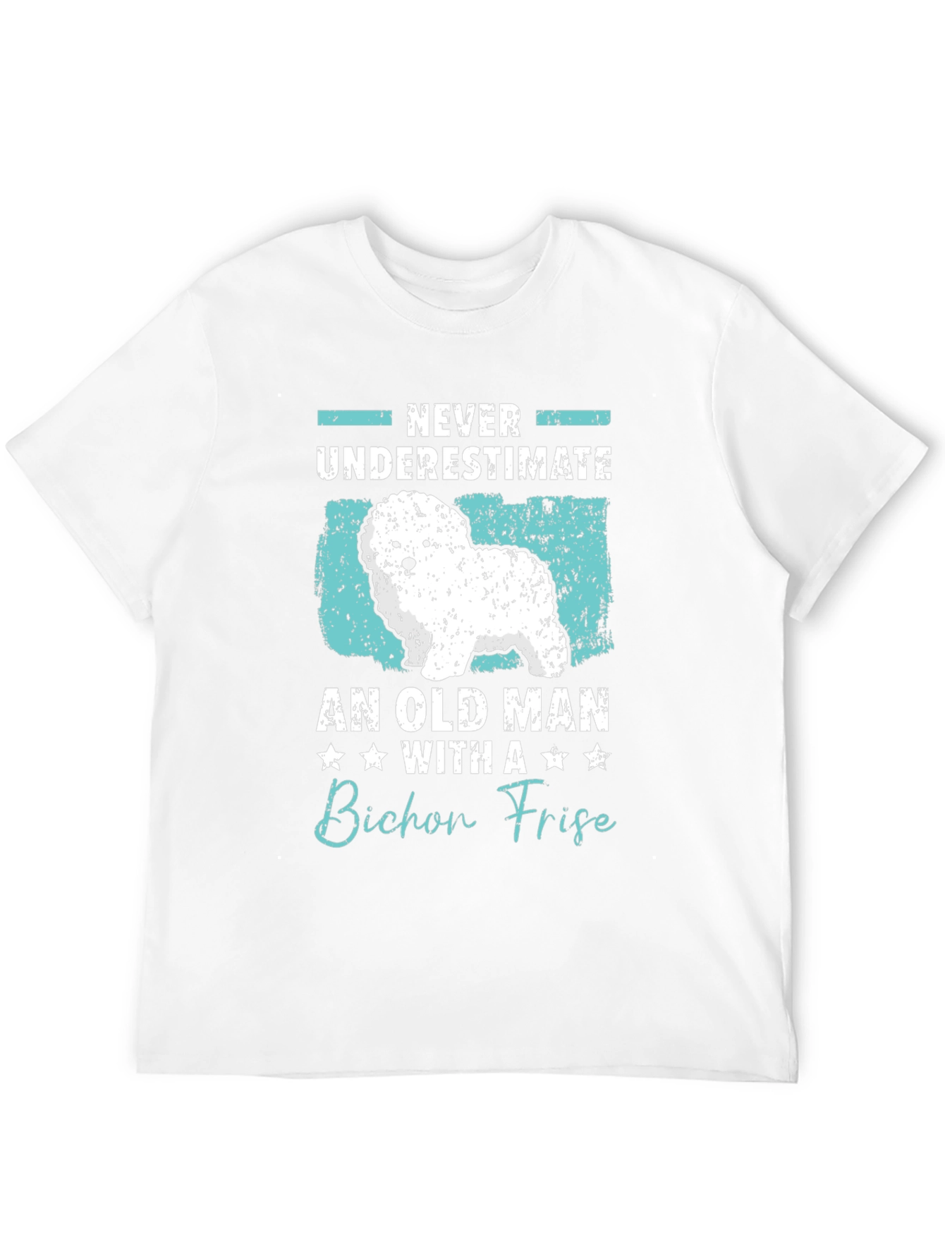 Bichon Frise Old Man Graphic T-Shirt