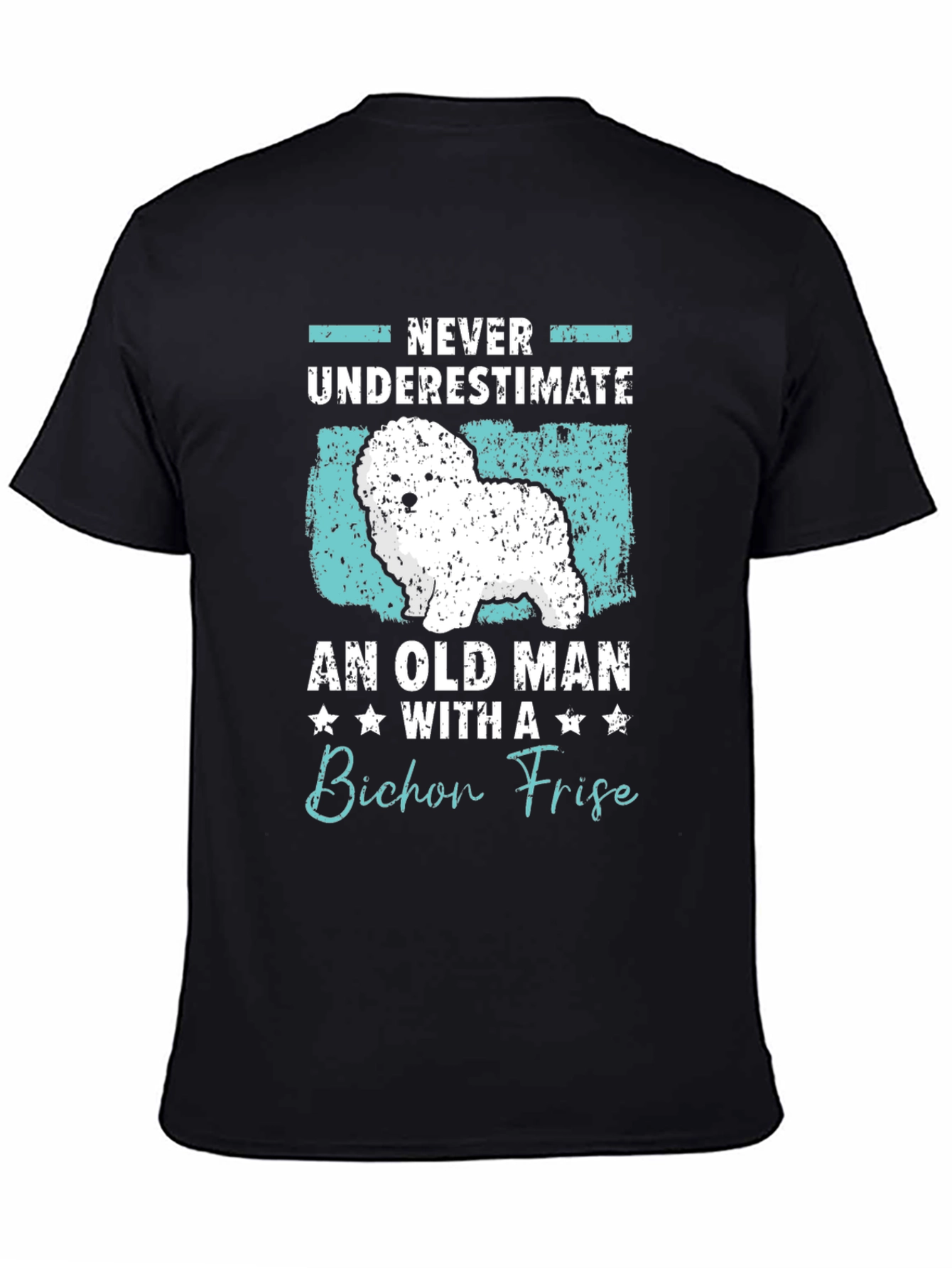 Bichon Frise Old Man Graphic T-Shirt