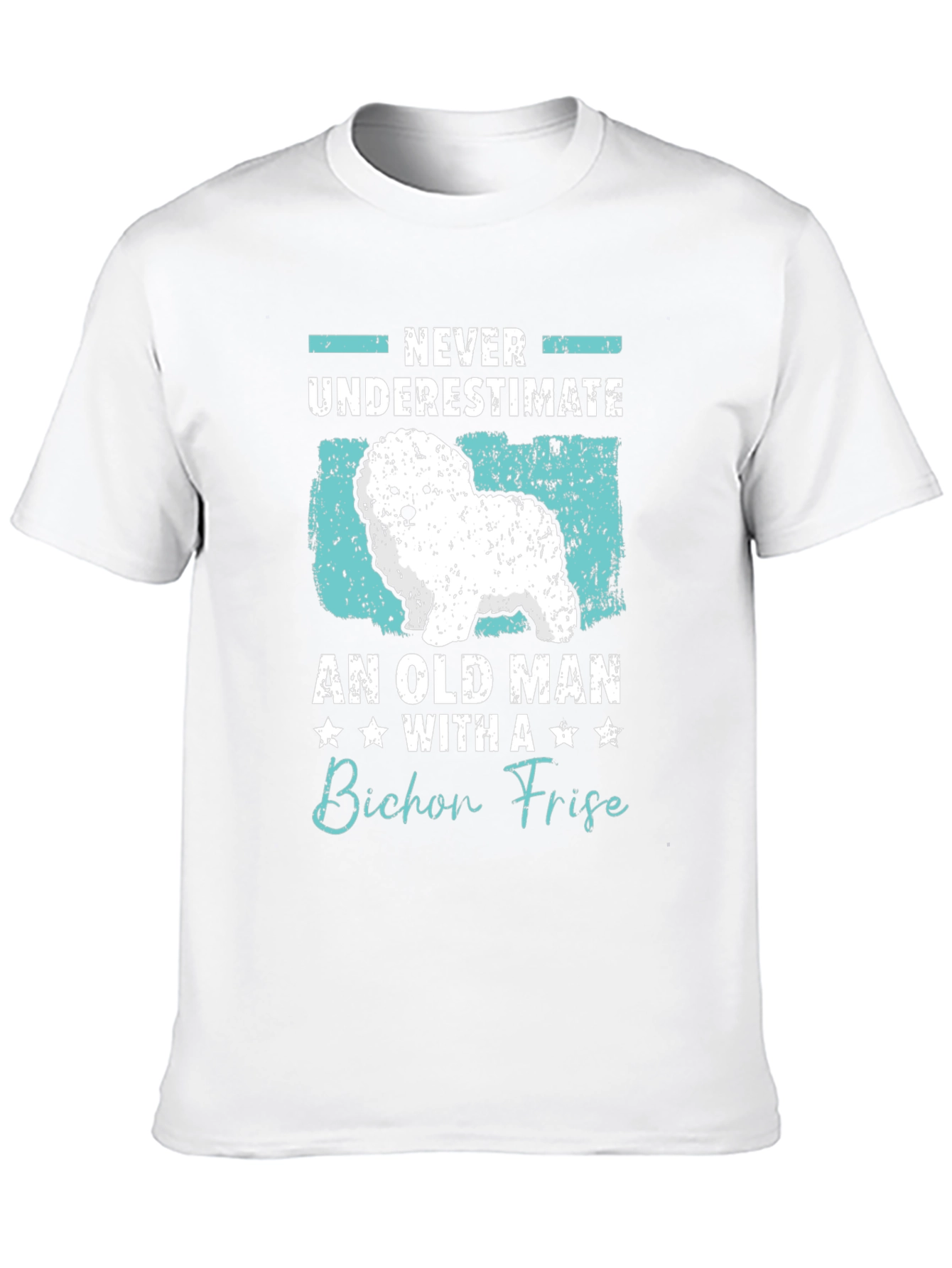 Bichon Frise Old Man Graphic T-Shirt