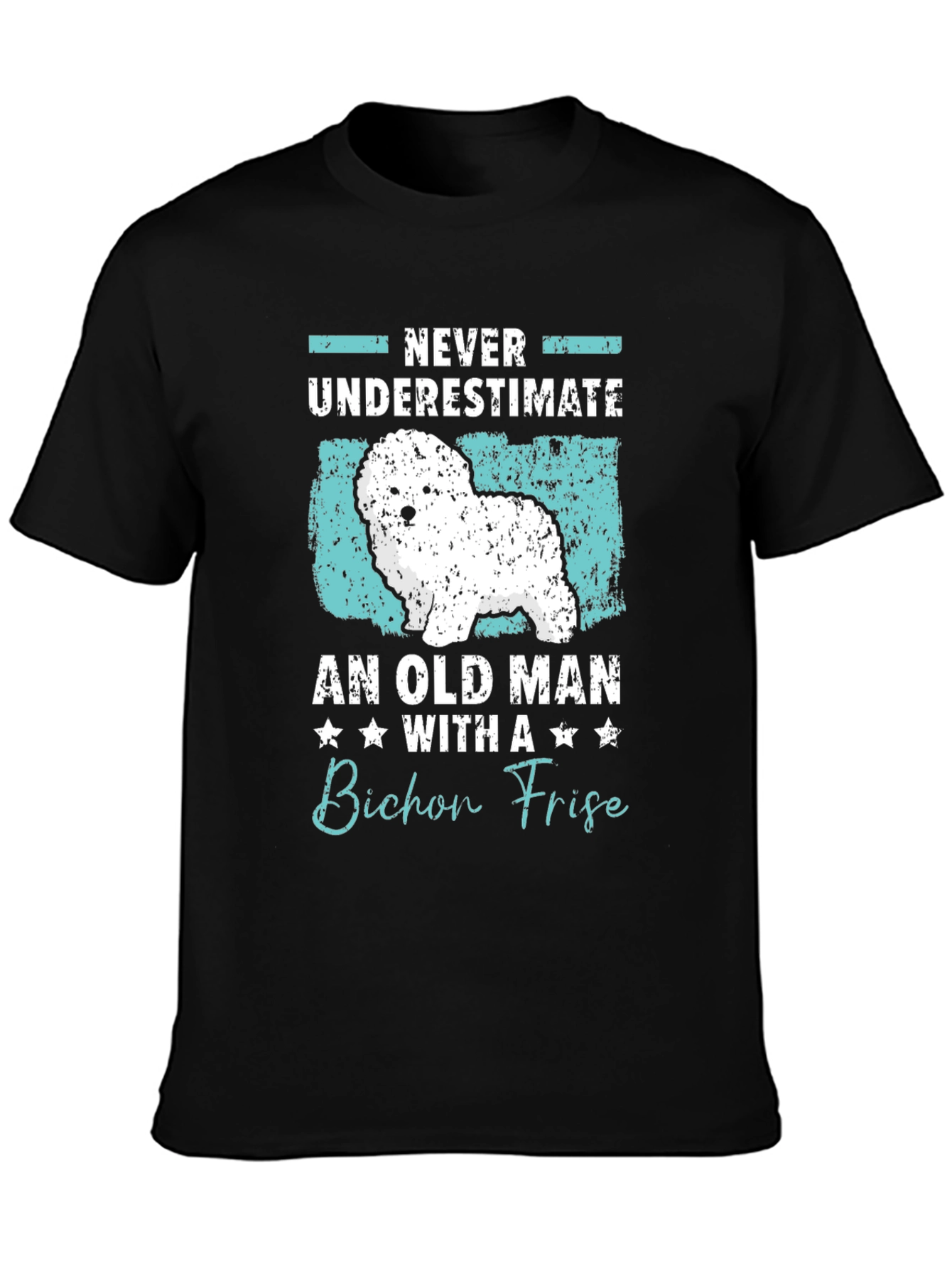 Bichon Frise Old Man Graphic T-Shirt