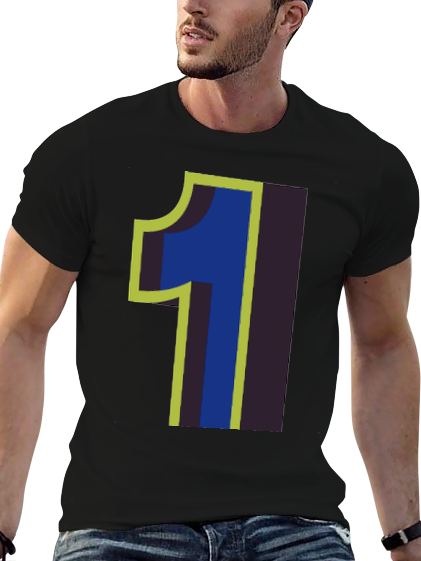 Number One Graphic T-Shirt - Black Cotton Tee
