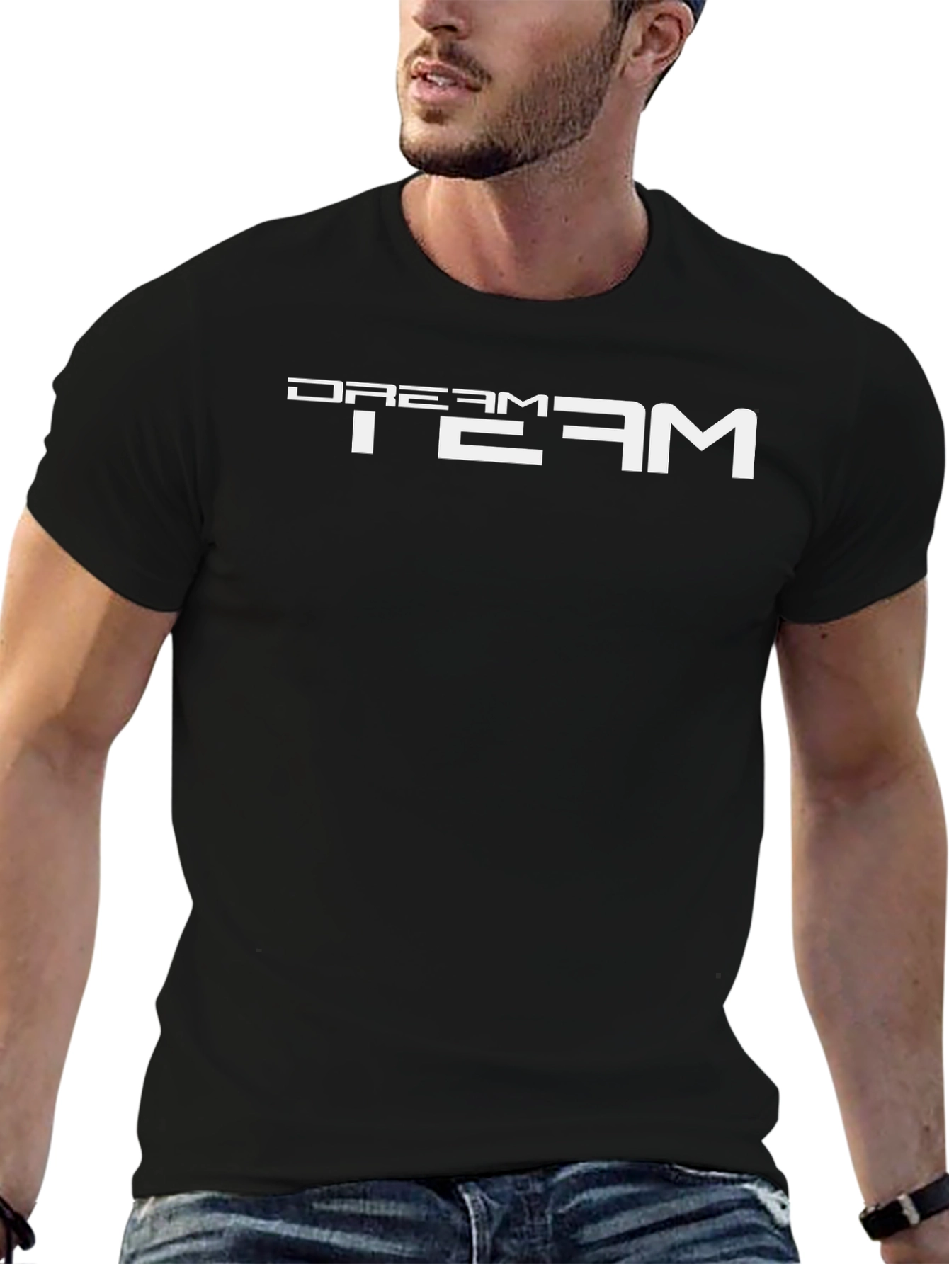 Dream Team Graphic Print Crew Neck T-Shirt
