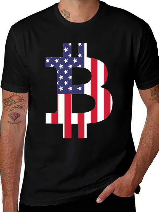 Bitcoin USA Flag T-Shirt Crypto HODL Tee