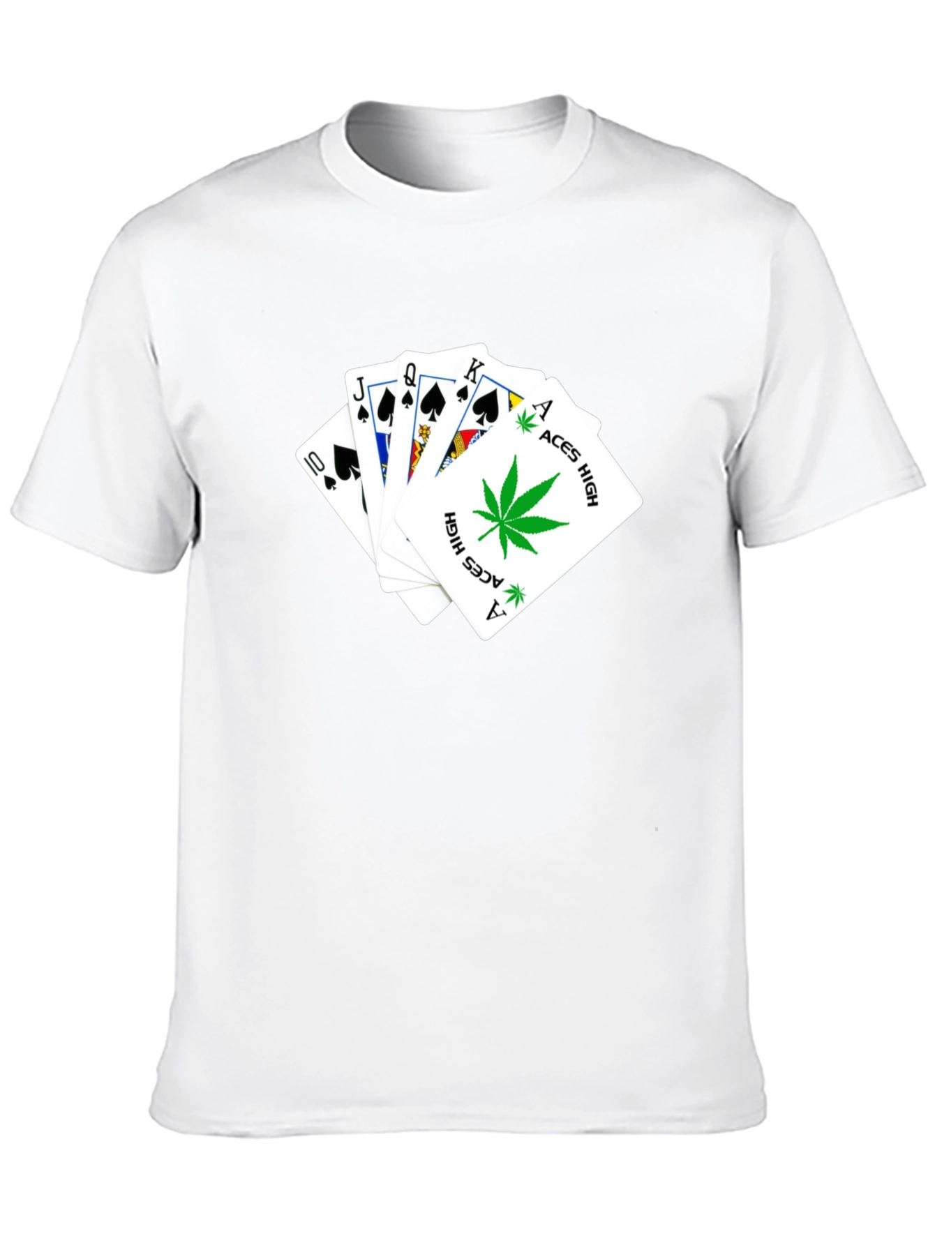 Aces High T-Shirt - Black Playing Card Design