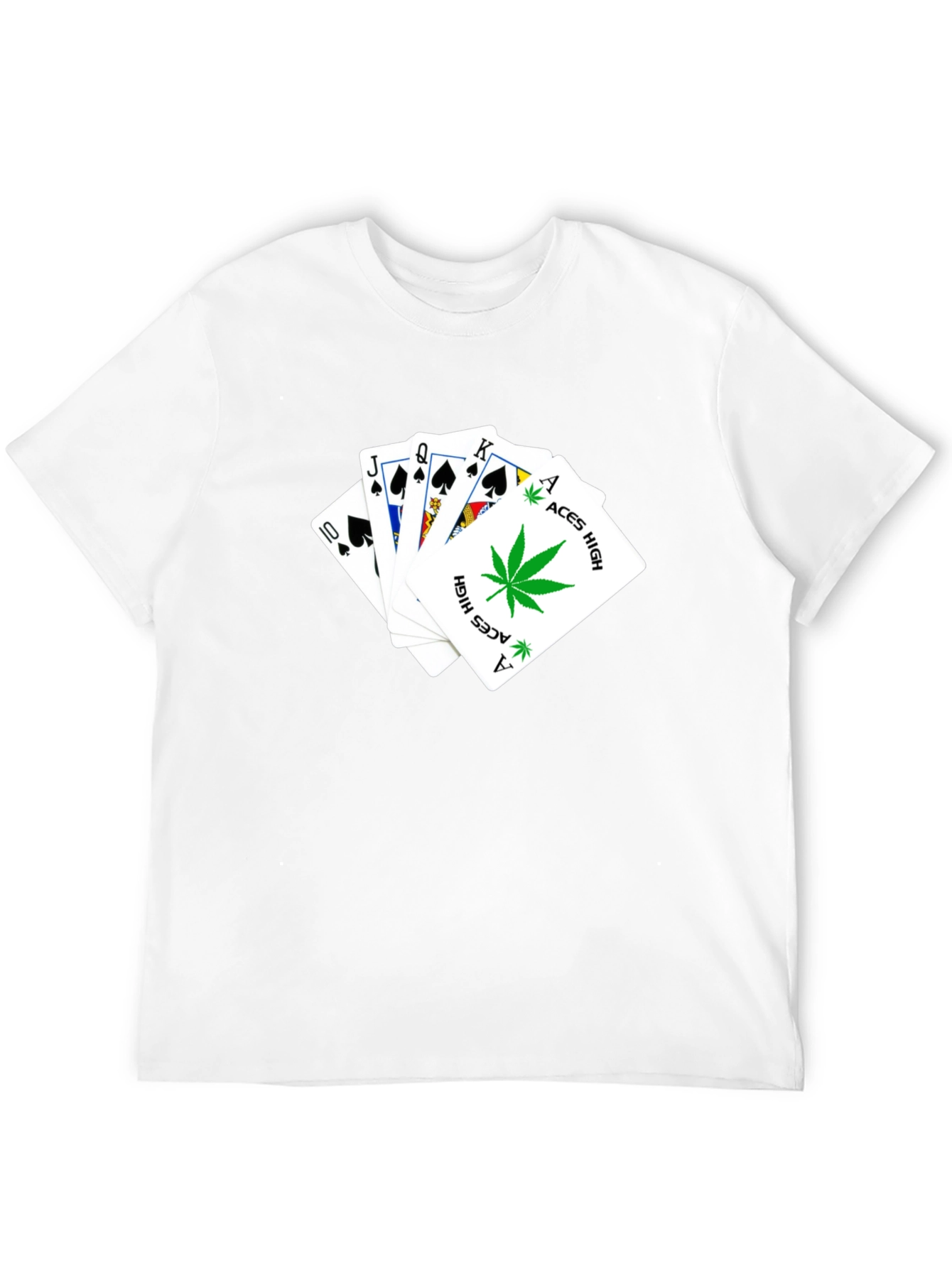 Aces High T-Shirt - Black Playing Card Design