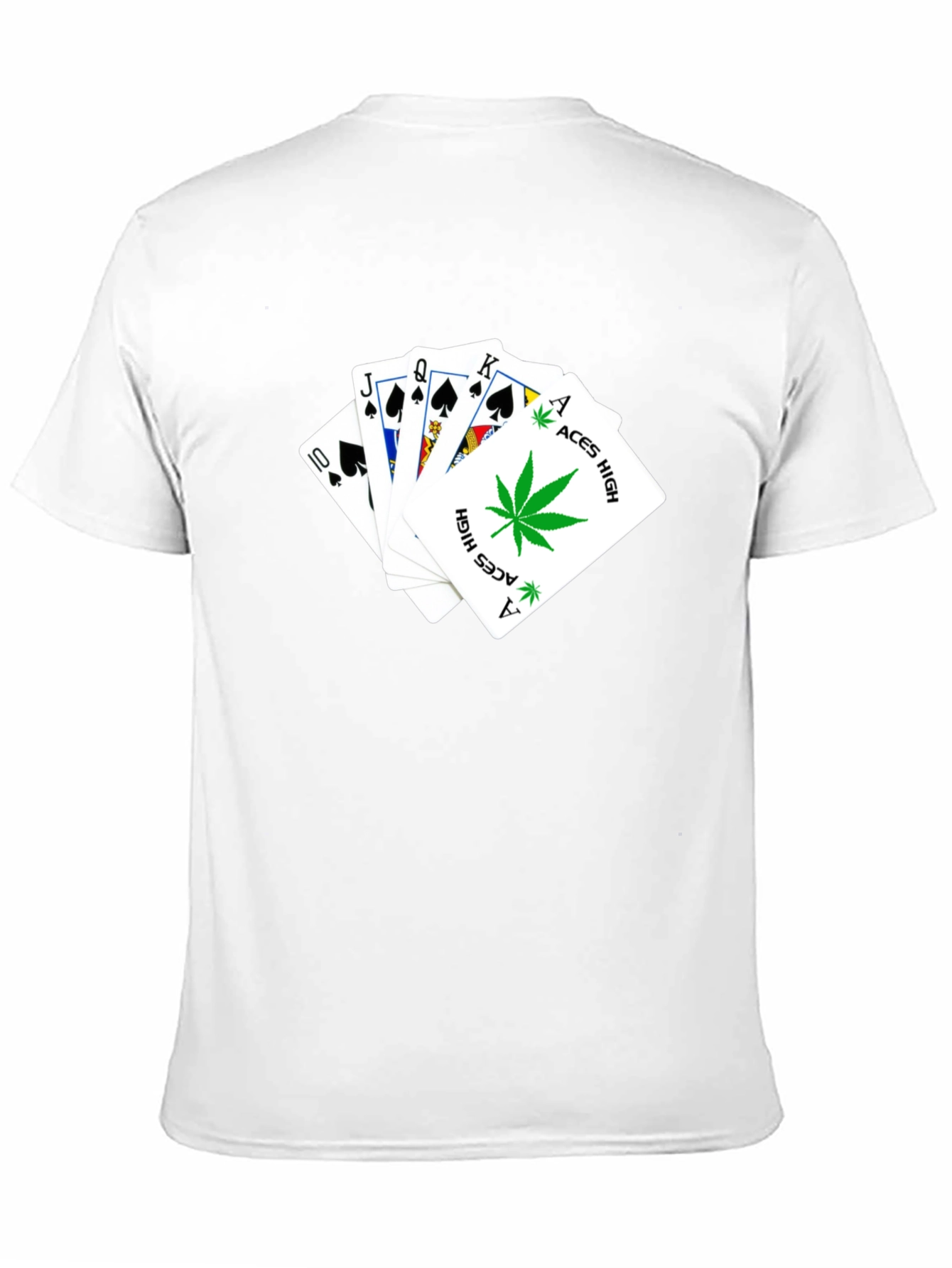 Aces High T-Shirt - Black Playing Card Design