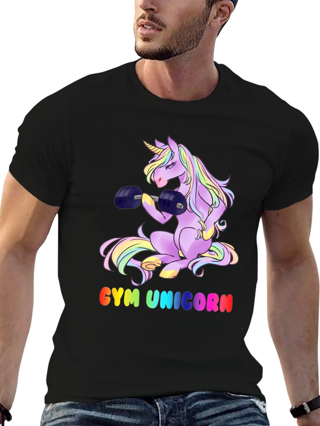 Gym Unicorn Graphic T-Shirt