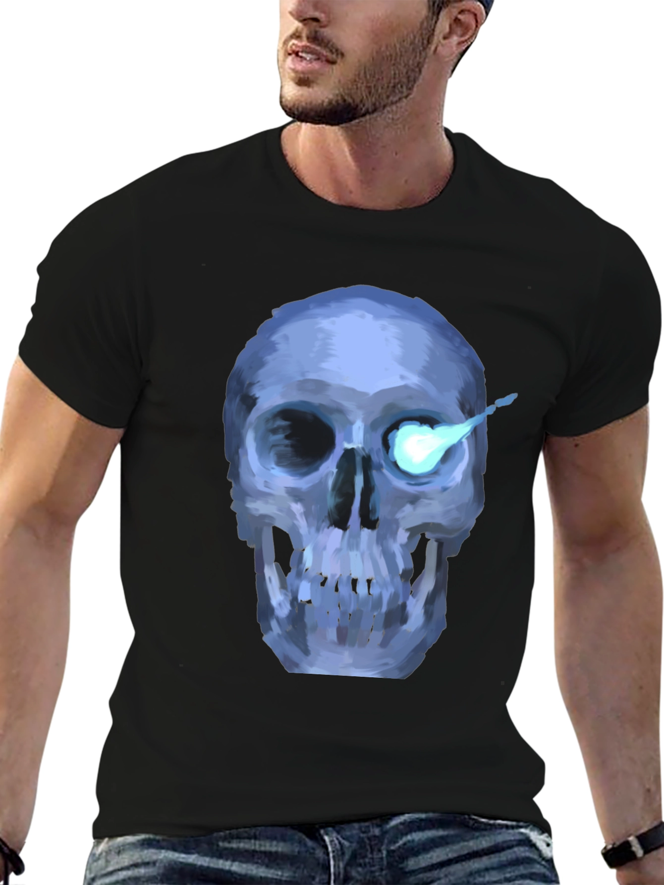 Cool Skull Graphic T-Shirt - Black