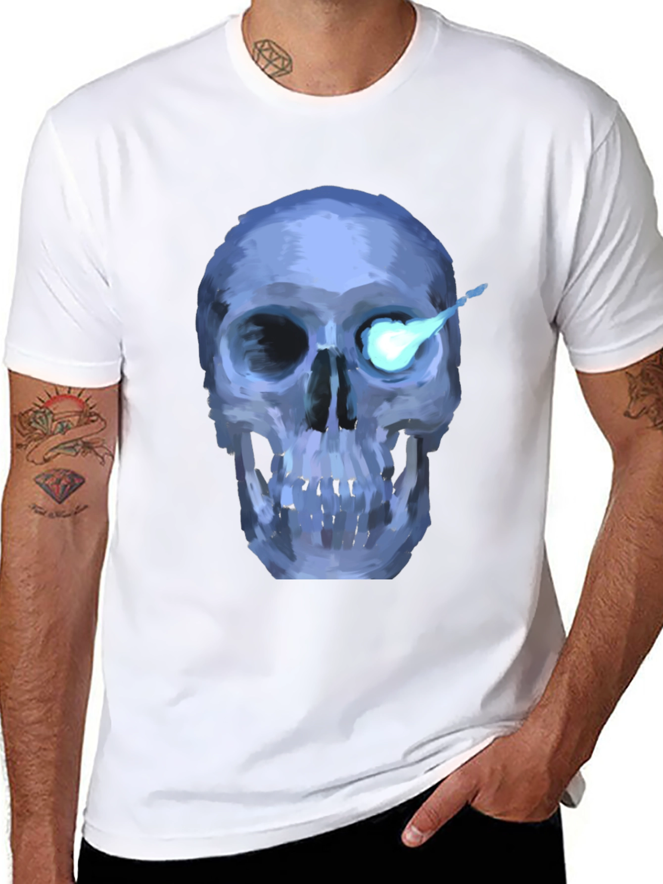 Cool Skull Graphic T-Shirt - Black