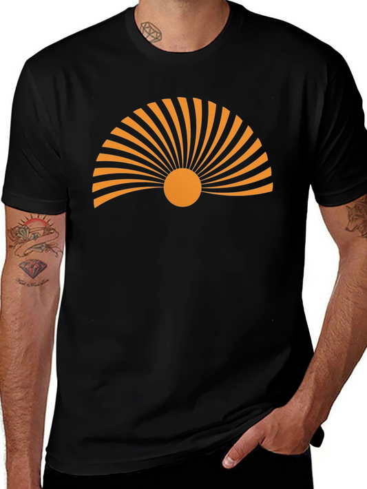 Sunrise Graphic Tee - Black Cotton T-Shirt