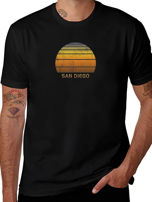 San Diego Sunset Graphic Tee - Vintage Style