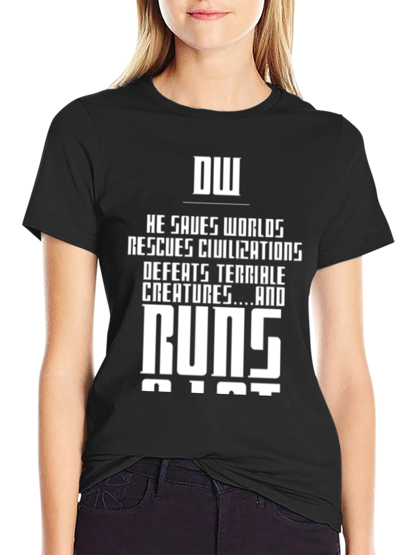 DW Hero Graphic Print Black T-Shirt