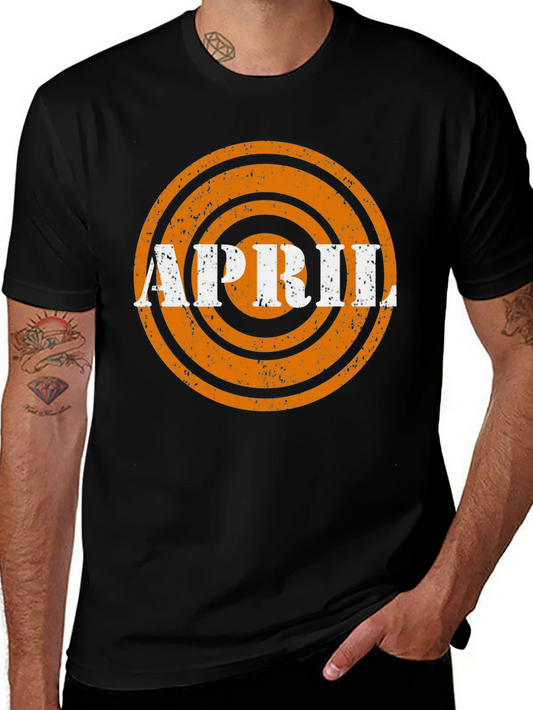 April Circle Graphic T-Shirt - Trendy Casual Tee