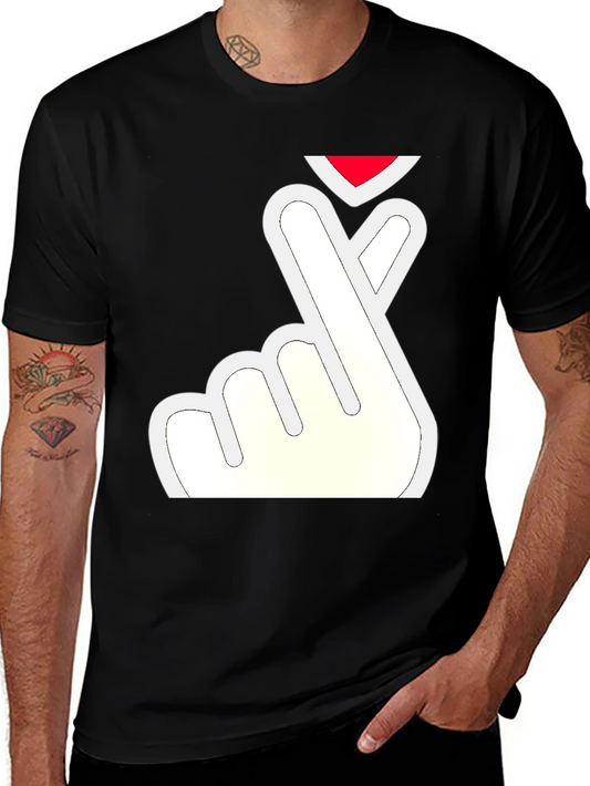 Finger Heart T-Shirt - Black Tee